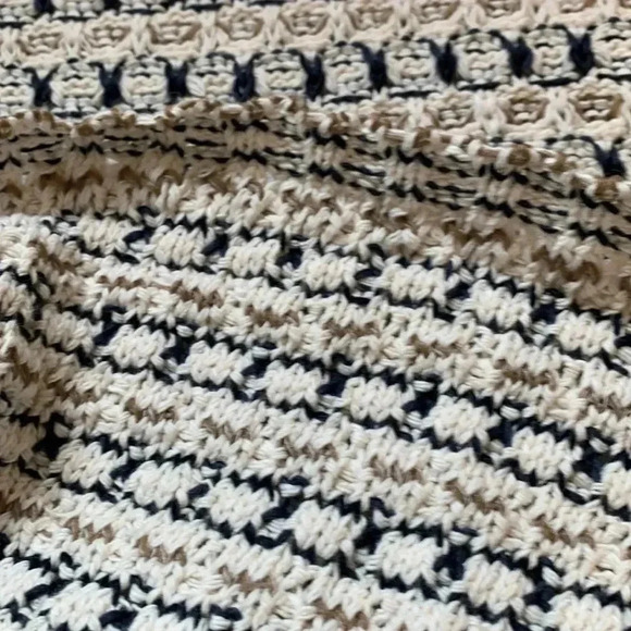 Source Unknown midweight cotton knit tunic, w  1/2 cuffed sleeves , off-white - Picture 5 of 6